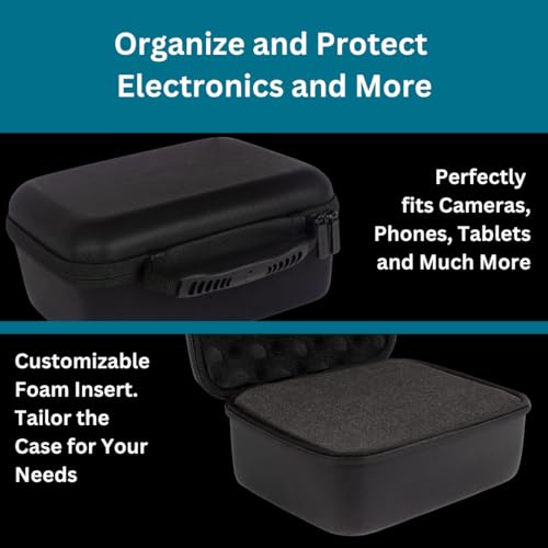 Caseling Hard Case With Customizable Protective Foam - Interior: 9.5" x 7.5" x 4.75" - Lightweight Hard Shell Camera Case with Zipper for GoPro, Camera, Electronics, Cosmetic, Makeup & More - EVA Protection - Image 4