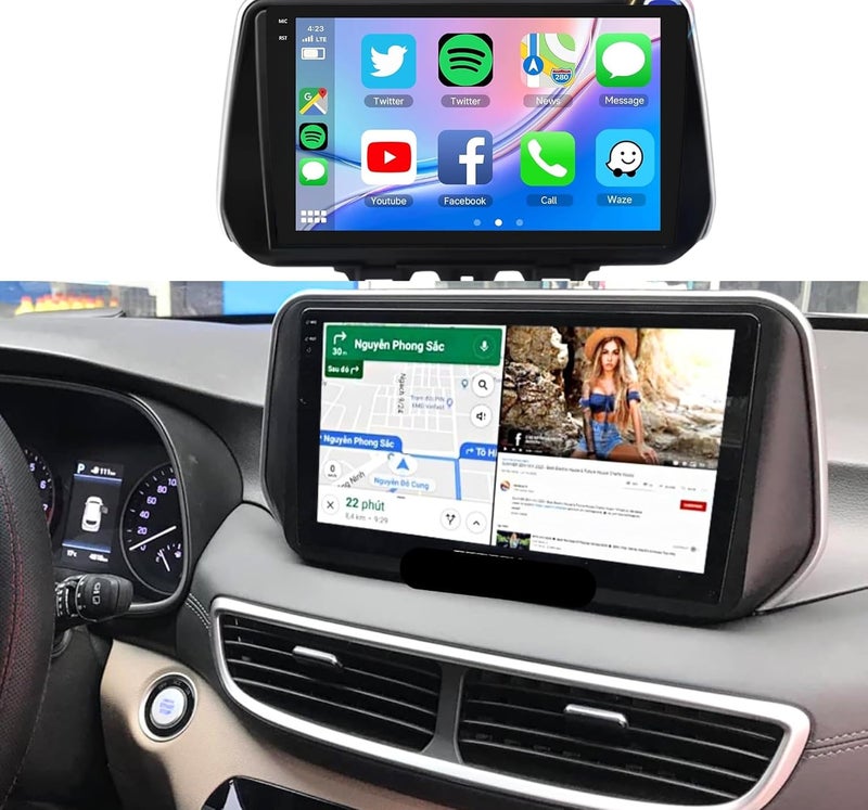 4k MRC Tucson android screen model 2019-2021,4gb ram 64 gb memory wireless applecarplay android auto reverse camera included ahd - Image 1