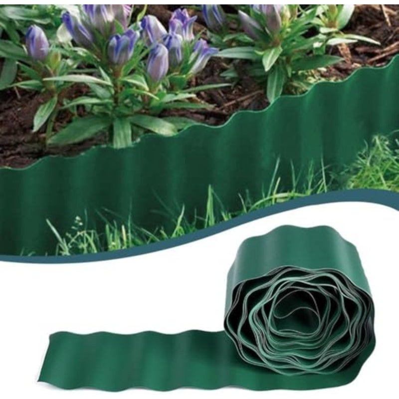 Flexible and Sturdy Plastic Garden Lawn Edging Border - 15 cm x 9 m Shapeable for Custom Curves Anti-Corrosion Rust-Resistant For Flower Beds, Vegetable Gardens, DIY Patios, Lawns - Image 1