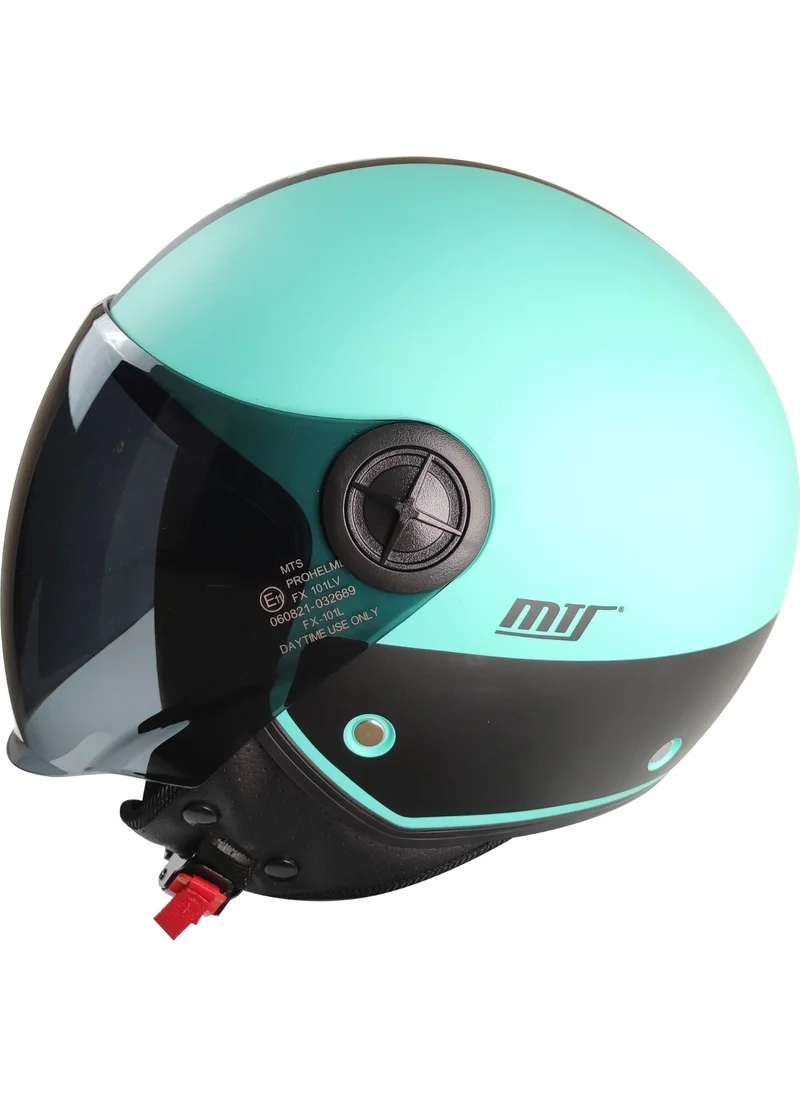 MTS FX-101 Open Helmet (Matt Turquoise)