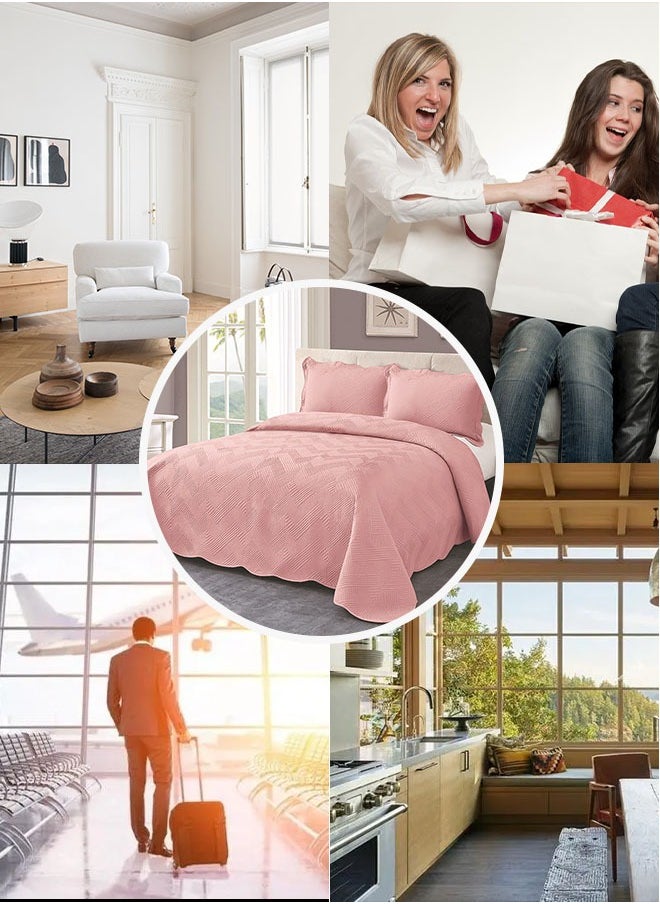 Arabest Bedding 3 Pieces Set,Pink Double XL,Printed Duvet Cover,Machine Washable,Suitable for Gift to Family(Cover 230*250cm*1, Pillowcase 50*70cm*2)  - Image 3
