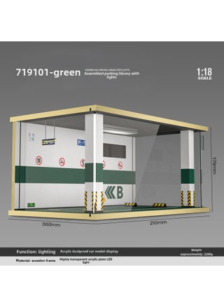 1:18 Scale Garage Diorama Model with Lighting 719101-1/18 Splicing Garage with Lamp-Acrylic Green on Three Sights - pzsku/Z51630CED9C8B85A18B35Z/45/1746217303/31a93369-d463-4570-be11-3b32886b4a7a