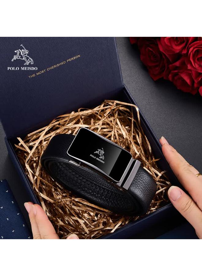 Polomeisdo Men's Genuine Leather Belt New Style Waistband Gift Box Jd Self-operated New Year Gift For Boyfriend Husband Father - Image 3