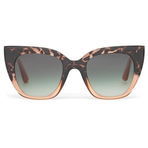 TOMS Traveler Women's Sydney Oversized Sunglasses in Blonde Tort Apricot Crystal Fade with a Deep Olive Gradient Lens - Image 1