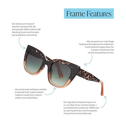 TOMS Traveler Women's Sydney Oversized Sunglasses in Blonde Tort Apricot Crystal Fade with a Deep Olive Gradient Lens - Image 3