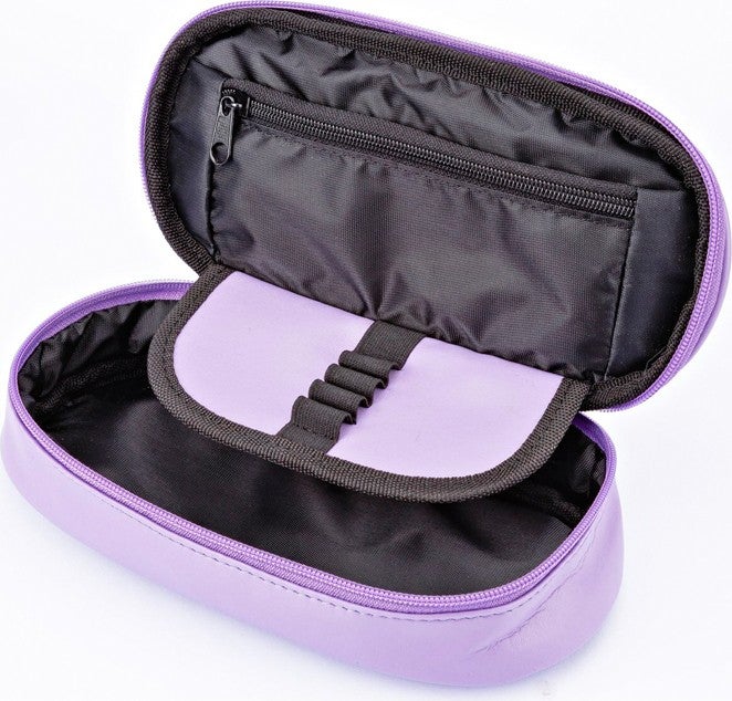 Bback Oval Reservoir Faux Leather Pencil Case Lilac  - Image 2