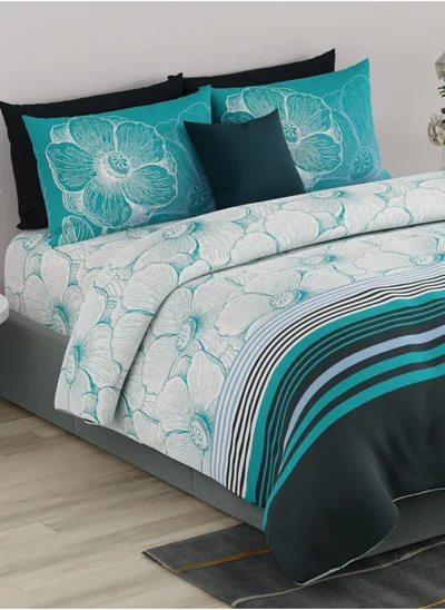 UNITED COLORS OF BENETTON United Colors of Benetton Rainbow 210 TC Super King Bedsheet with 2 Pillow covers Teal