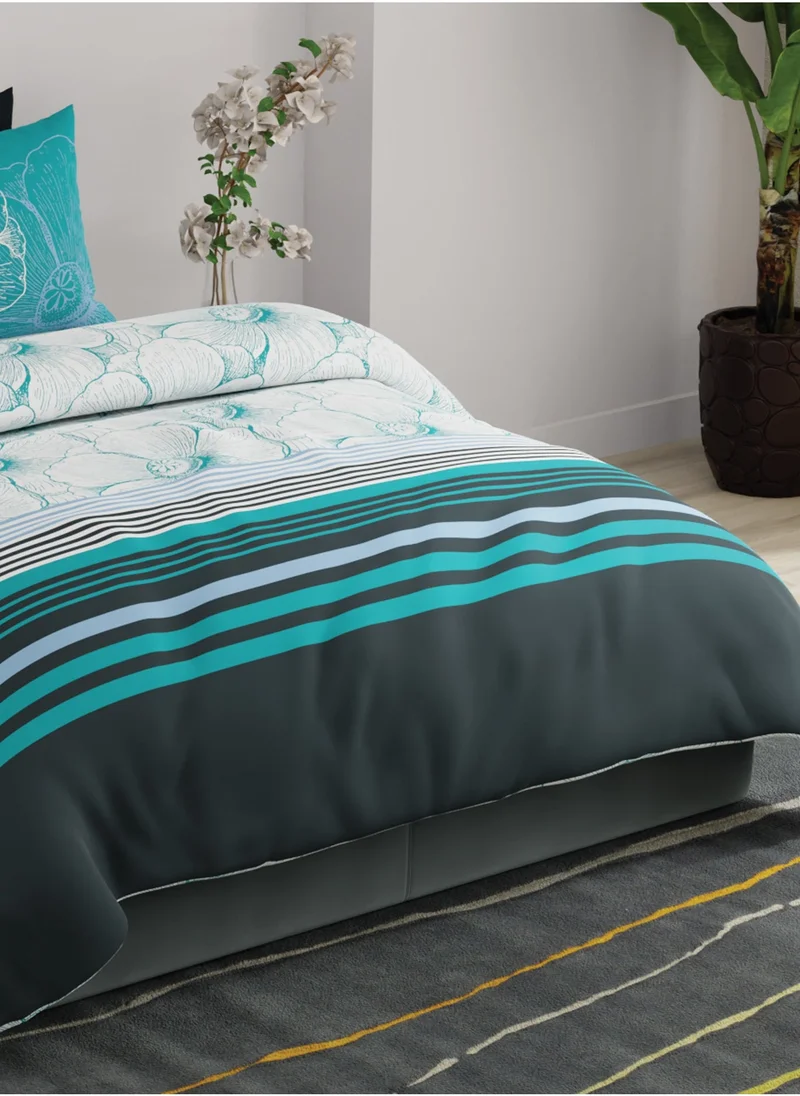 يونايتد كولورز أوف بينتيون United Colors of Benetton Rainbow 210 TC Super King Bedsheet with 2 Pillow covers Teal