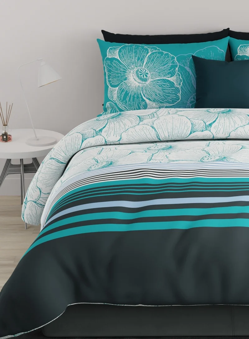UNITED COLORS OF BENETTON United Colors of Benetton Rainbow 210 TC Super King Bedsheet with 2 Pillow covers Teal
