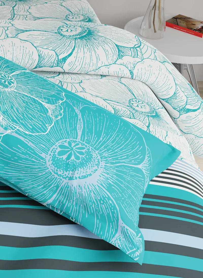 UNITED COLORS OF BENETTON United Colors of Benetton Rainbow 210 TC Super King Bedsheet with 2 Pillow covers Teal