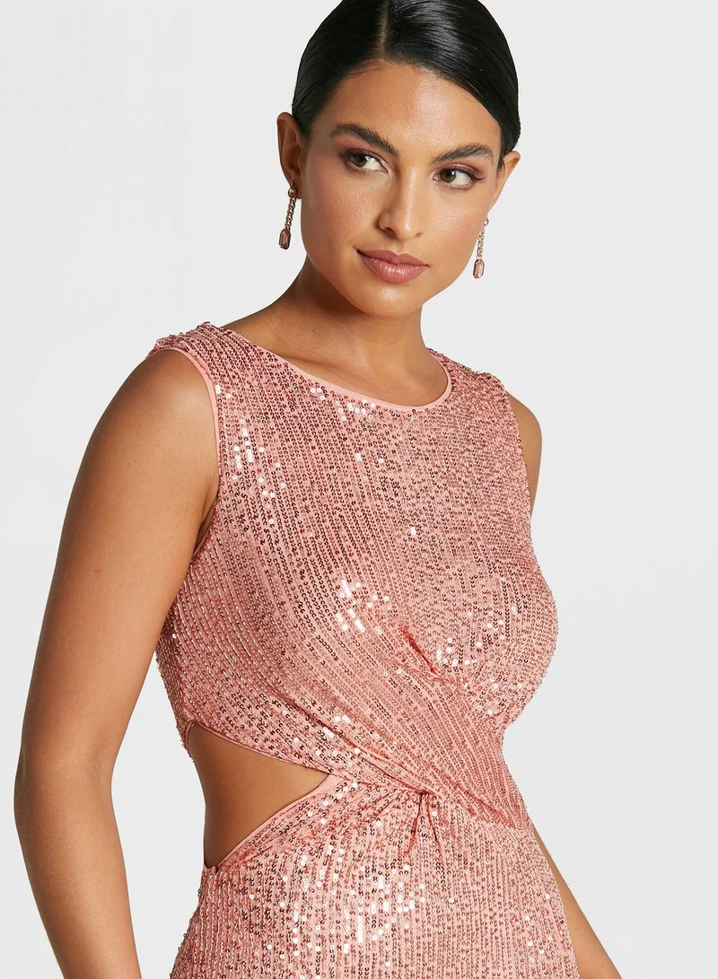 TFNC Cut Out Front Slit Dress
