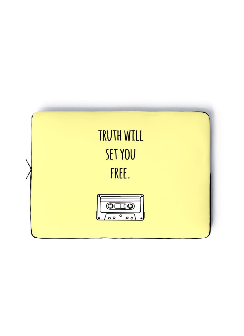 LOUD UNIVERSE Laptop Sleeve 13 inch 13 Reasons Why Quote Truth will set you Free Netflix TV Series Tablet Sleeve - Image 1