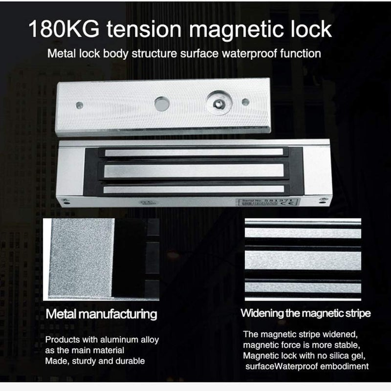 Royal Apex 180kg Electromagnetic Lock DC12V – 350lbs Magnetic Lock for Door Access Control System Fail-Safe NC Mode Electric Door Entry Lock for Wooden, Glass, Metal & Fireproof Doors - Image 4