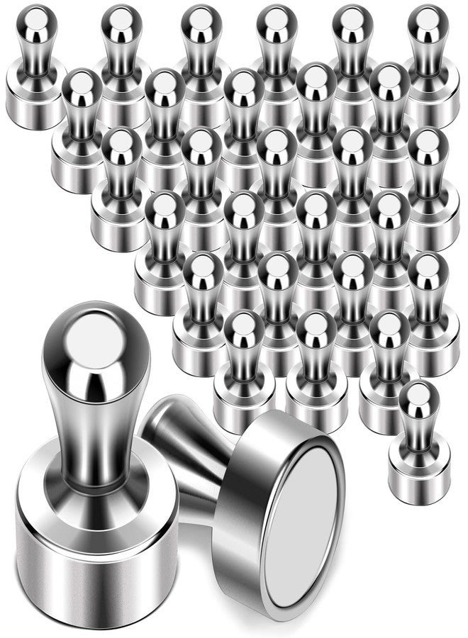 MIKEDE Fridge Magnets for Whiteboard, 30 Pcs Push Pin Magnets for Refrigerator, Strong Neodymium Refrigerator Magnets for Kitchen, Office, Classroom etc, Perfect for Whiteboard Magnets - Image 1