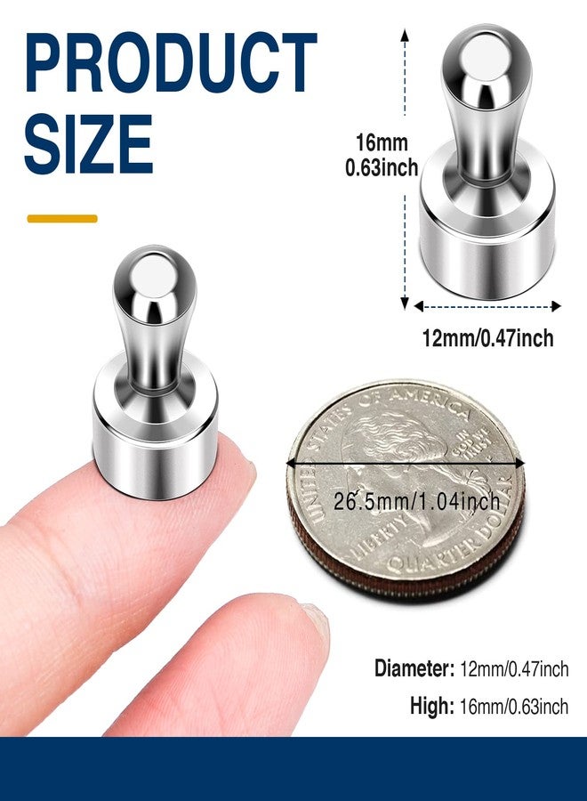 MIKEDE Fridge Magnets for Whiteboard, 30 Pcs Push Pin Magnets for Refrigerator, Strong Neodymium Refrigerator Magnets for Kitchen, Office, Classroom etc, Perfect for Whiteboard Magnets - Image 3