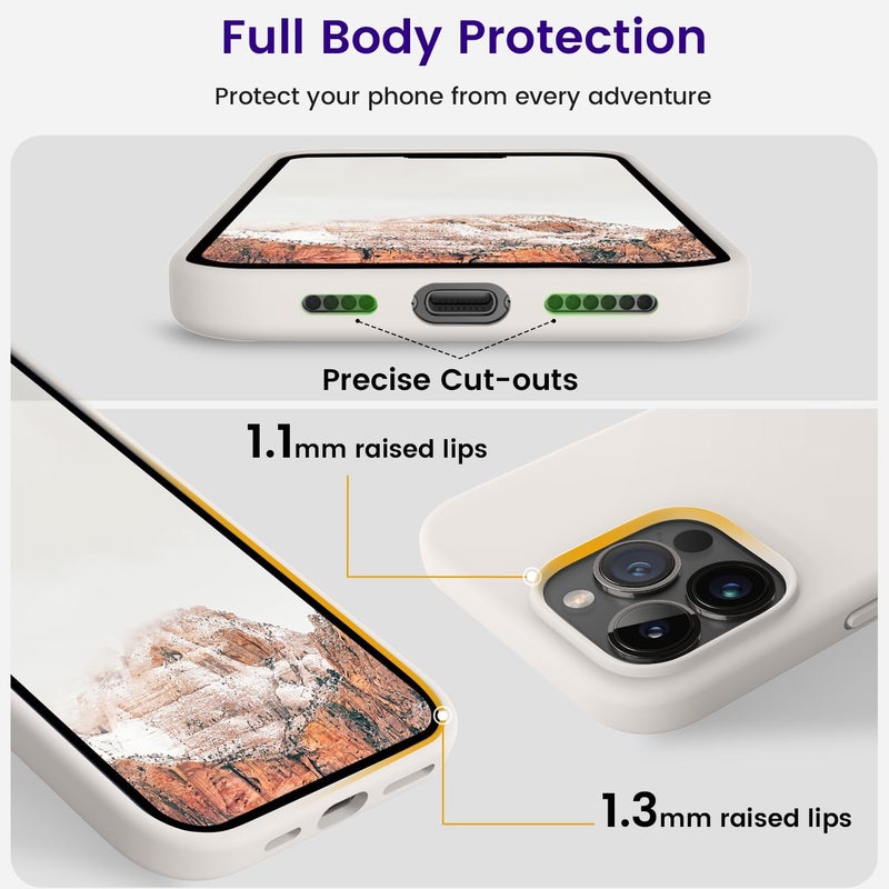 OTOFLY Designed for iPhone 14 Pro Max Case, Silicone Shockproof Slim Thin Phone Case for iPhone 14 Pro Max 6.7 inch (Stone) - Image 4