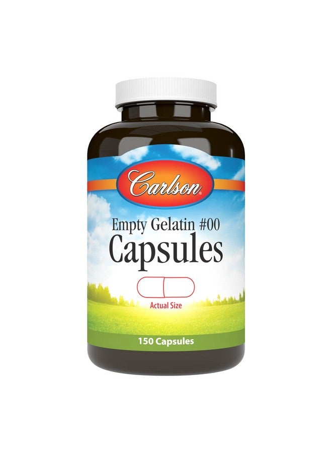 Carlson - Empty Gelatin #00 Capsules, Easy to Separate & Fill, 150 capsules - Image 1