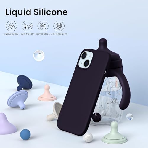 DIZORO Protective Case Compatible for iPhone 15 Case 6.1, Slim Liquid Silicone 3 Layers Full Covered Soft Gel Rubber Phone Case Protective Cover 6.1 Inch (DEEP Purple) - Image 4