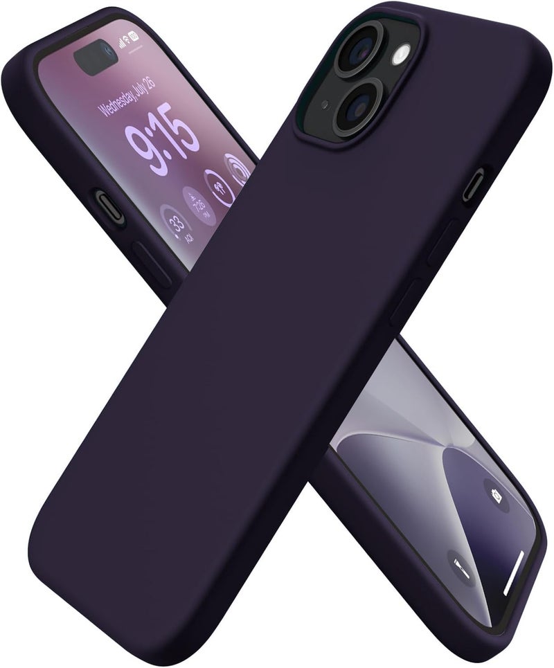 DIZORO Protective Case Compatible for iPhone 15 Case 6.1, Slim Liquid Silicone 3 Layers Full Covered Soft Gel Rubber Phone Case Protective Cover 6.1 Inch (DEEP Purple) - Image 1