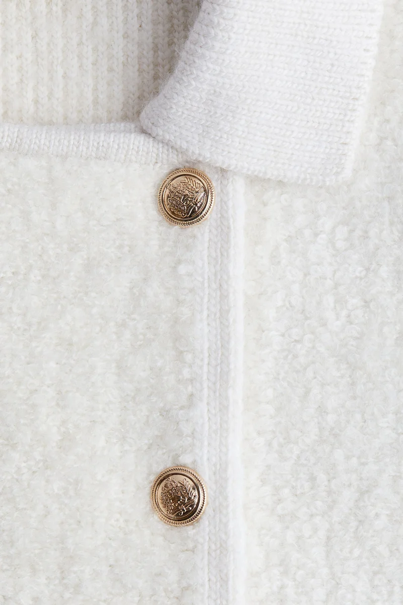 H&M Double-breasted bouclé cardigan