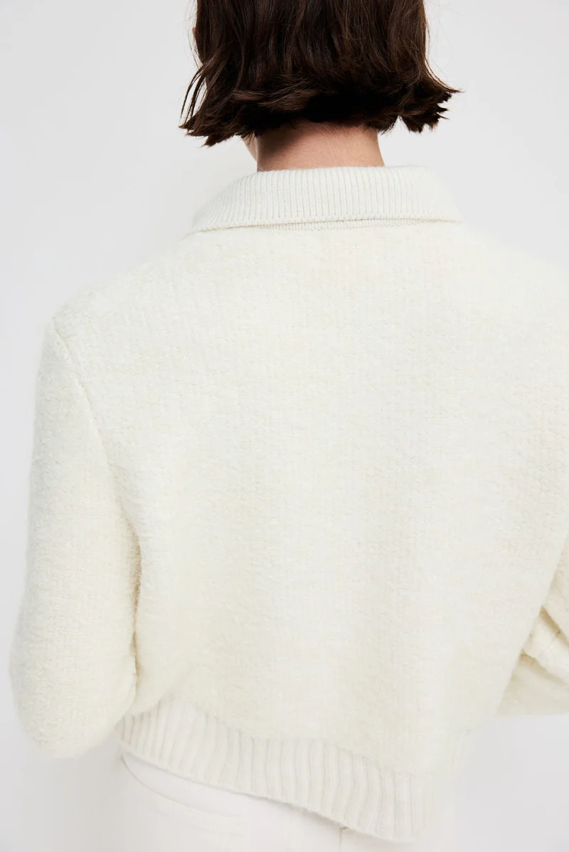 H&M Double-breasted bouclé cardigan