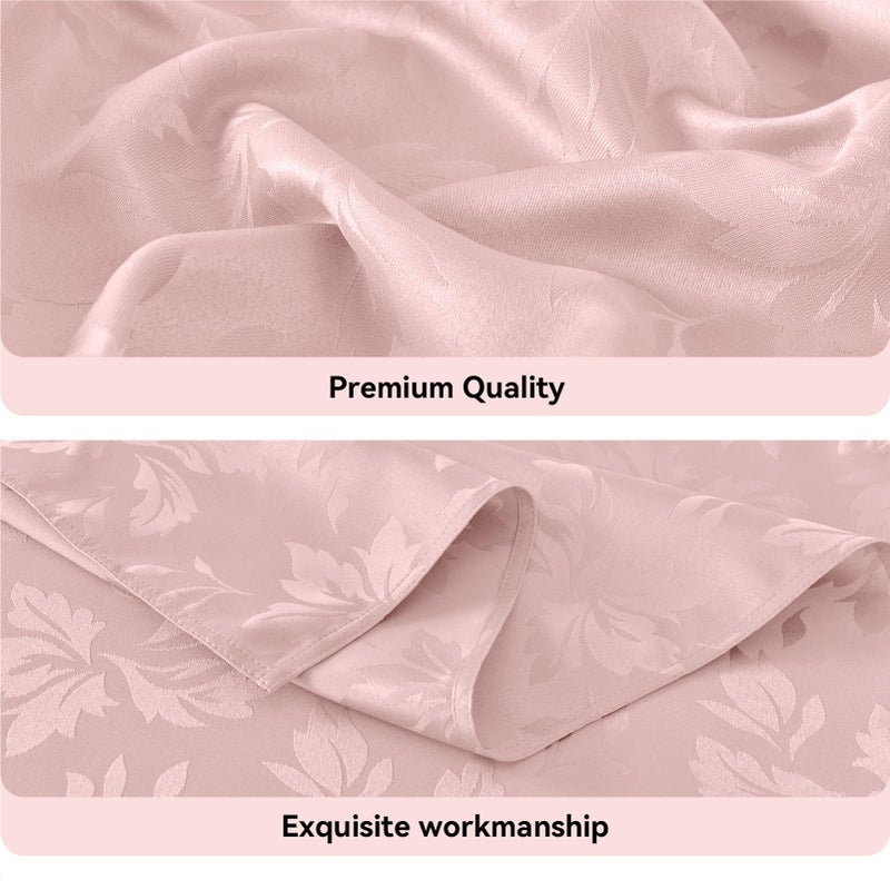 Romanstile Jacquard Rectangle Tablecloth - Waterproof Damask Floral Pattern Decorative Table Cloths Heavy Weight Fabric Table Covers for Dinner/Parties/Outdoor - 60 x 120 Inch, Pink - Image 4