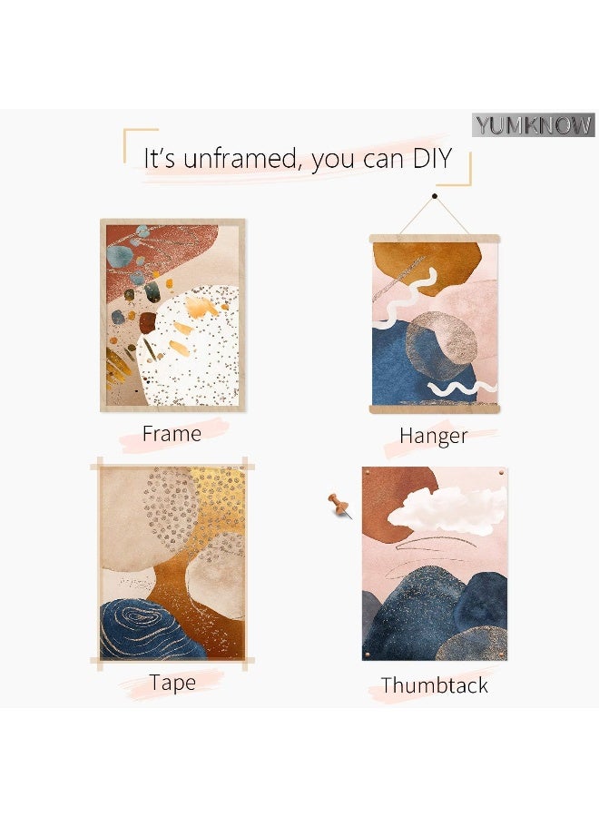 Home Trove Yumknow Boho Abstract Wall Art - Unframed 8X10" Set Of 6 - Image 3