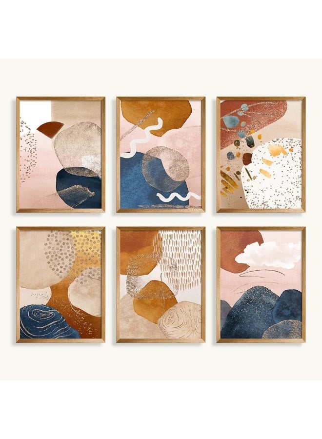 Home Trove Yumknow Boho Abstract Wall Art - Unframed 8X10" Set Of 6 - Image 1