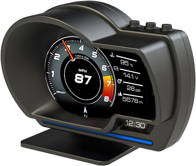 Eacam Trendy budget practical design Car HUD Display, OBD+G-P-S Smart Gauge, Speedometer Diagnostic Fault Code Elimination Safe Driving Computer Overspeed Fault Alarm, Works Great for Most Cars Light durable upgraded substance - Image 1