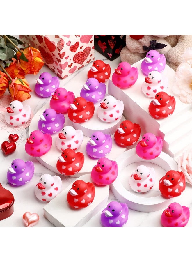 Jerify 2 Inch Valentine Rubber Duckies 12 24 48 Packs Valentine‘s Day Heart Ducks Small Tiny Rubber Ducks for Pool Bathtub Toys Party Favors Decorations Classroom Prizes Exchange Gifts (72 Pcs) - Image 4
