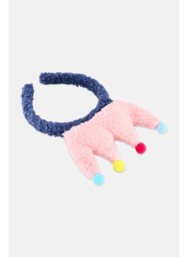 Lefties Kids Girl Faux Fur Antennae Crown Headband, Blue/Pink Combo  - Image 2