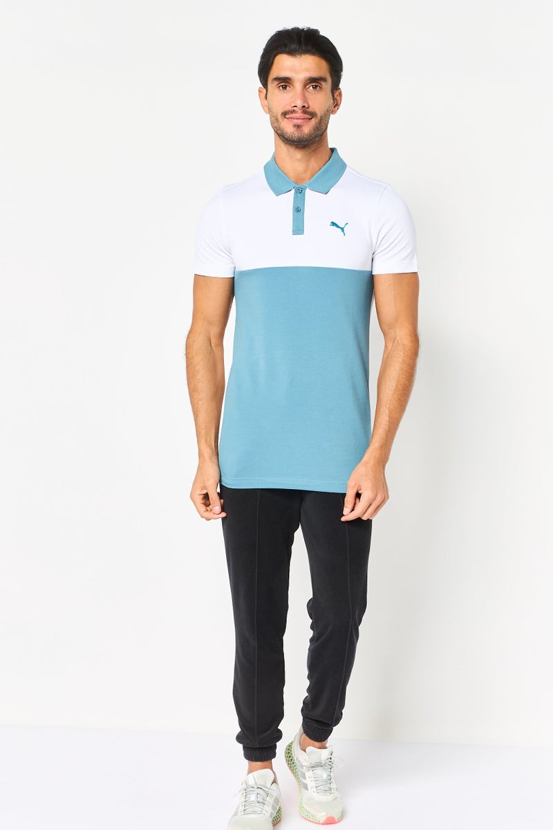 PUMA Men Sportswear Fit Short Sleeve Outdoor Polo Shirt, Blue - Image 3