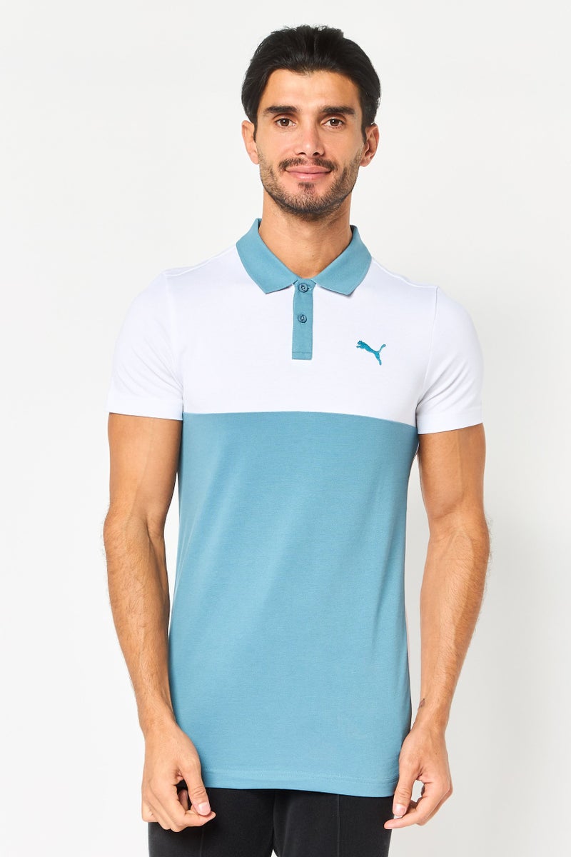 PUMA Men Sportswear Fit Short Sleeve Outdoor Polo Shirt, Blue - Image 1