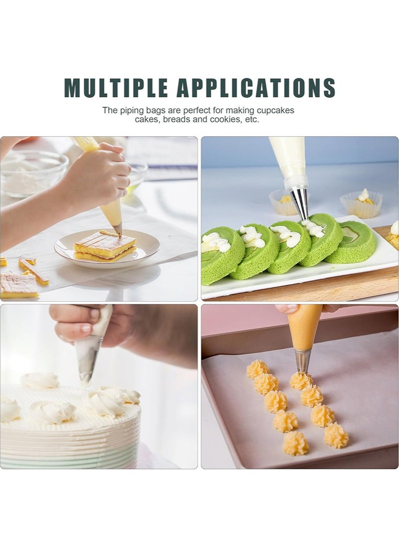 YALONG Piping Bags and Tips Set, Cakes Decorating Supplies Kit with 100pcs 12 Inch Pastry Bags, 12 Piping Tips, 3 Cake Scraper, 2 Couplers, 2 Bag Ties, Simple and Convenient Baking Supplies Set  - Image 5