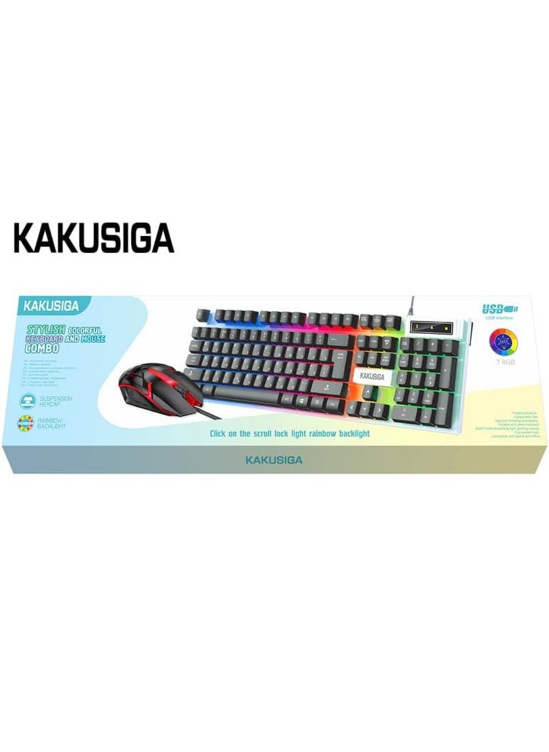 Ultra-Compact 103-Key RGB Gaming Keyboard & Mouse Combo – Hot-Swappable, Ergonomic Design, High DPI, Ideal for PC/Mac Gamers, Typists, and Travelers