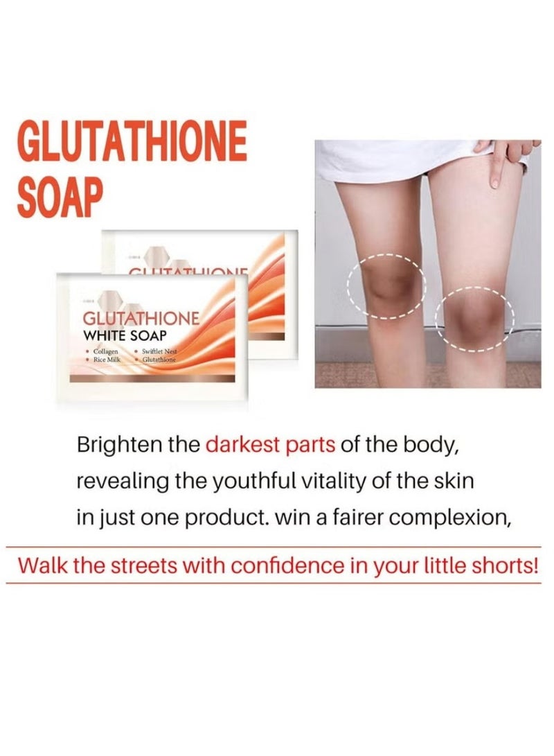 Lanthome 100g Glutathione Brightening Soap Bar – Skin Whitening with Kojic Acid for Face & Body, Smoothing Cream Soap for Even Tone - Image 3