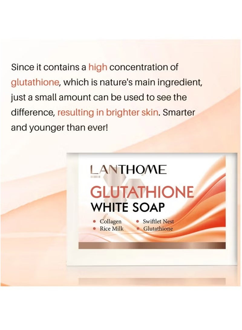 Lanthome 100g Glutathione Brightening Soap Bar – Skin Whitening with Kojic Acid for Face & Body, Smoothing Cream Soap for Even Tone - Image 5
