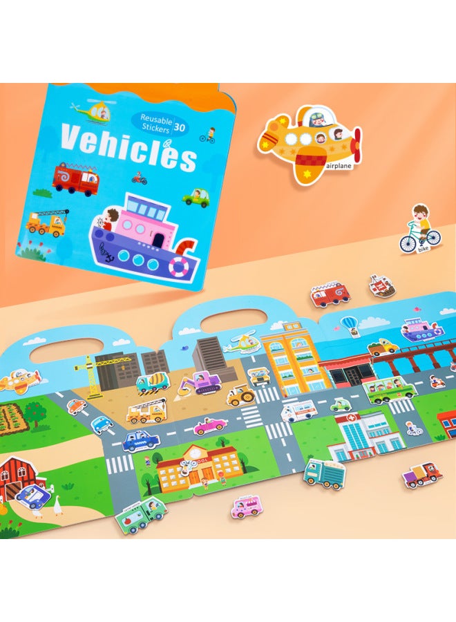 Magnetic DIY Interesting Children's Scene Sticker Book 0.3 Early Education Mindfulness Cultivation Movable Repeated Quiet Paste Book-Color:mzm-Insect Paradise - Image 2