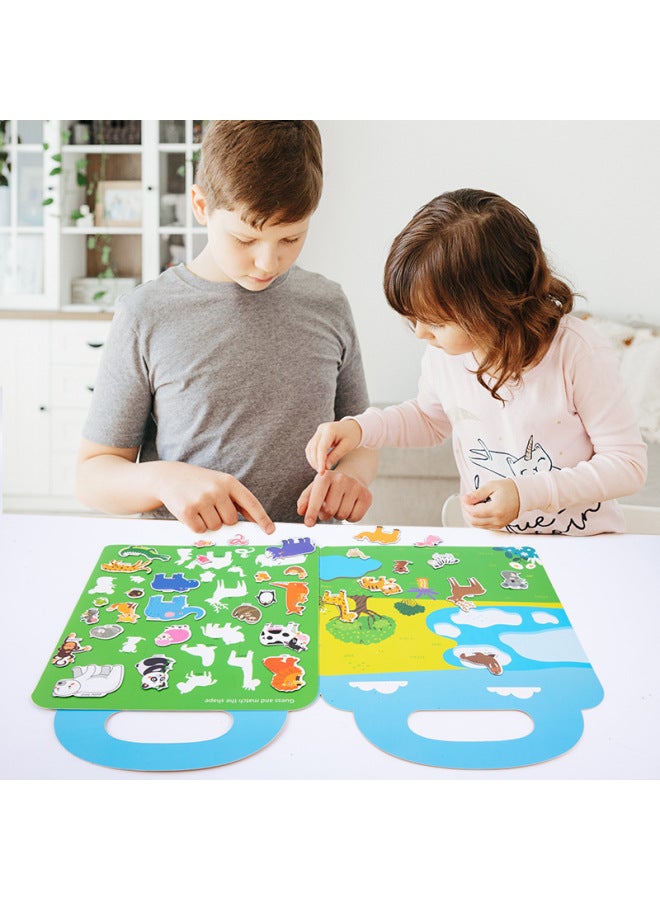 Magnetic DIY Interesting Children's Scene Sticker Book 0.3 Early Education Mindfulness Cultivation Movable Repeated Quiet Paste Book-Color:mzm-Insect Paradise - Image 3