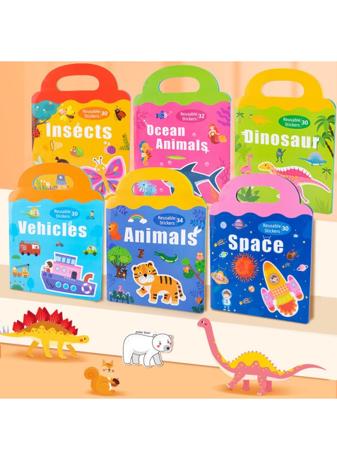 Magnetic DIY Interesting Children's Scene Sticker Book 0.3 Early Education Mindfulness Cultivation Movable Repeated Quiet Paste Book-Color:mzm-Insect Paradise - Image 5