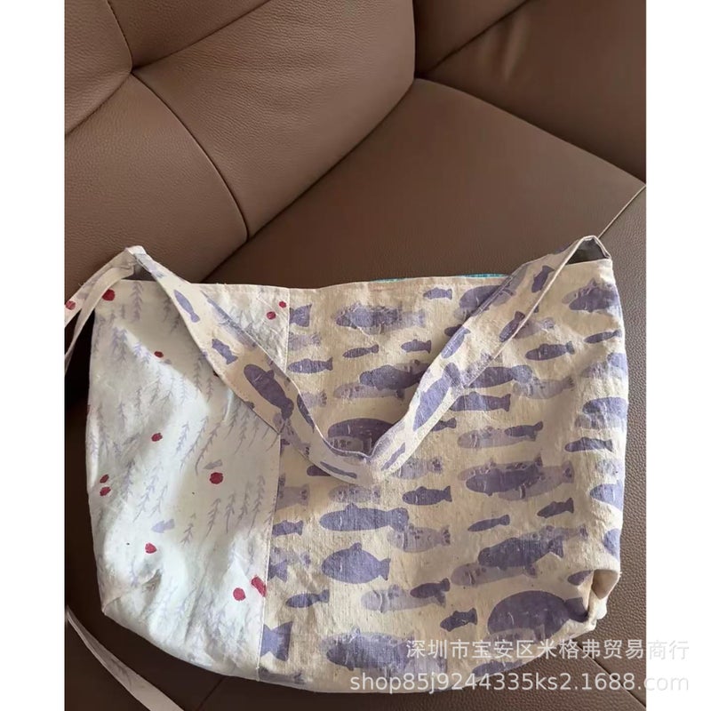 Retro Floral Canvas Tote Bag - Image 5