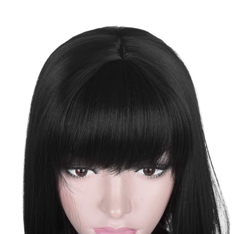 Deifor Short Straight Black Bob Wig with Bangs for Women | Natural Heat Resistant Synthetic Hair Wigs - Image 5
