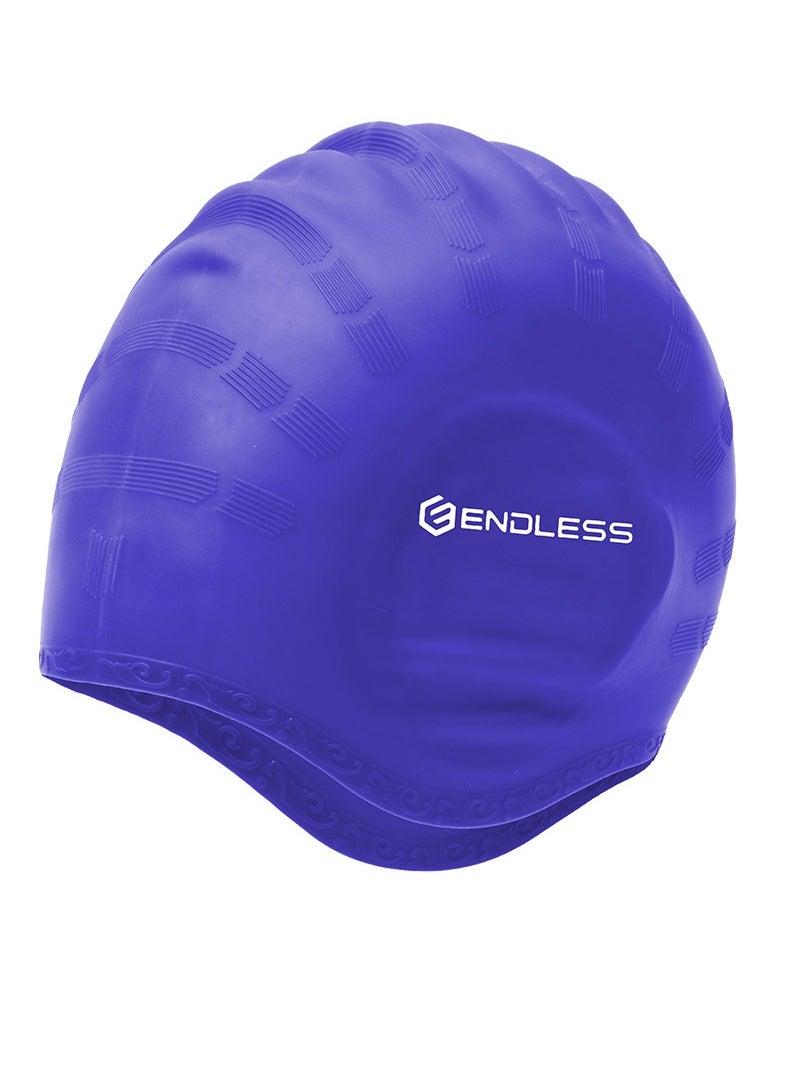 ENDLESS  Comfortable Silicon Swimming Cap with Ergonomic Ear Pockets | Fully Elastic Waterproof Cap for Long and Short Hair with Thicker Edge | For Women and Men  - Image 1