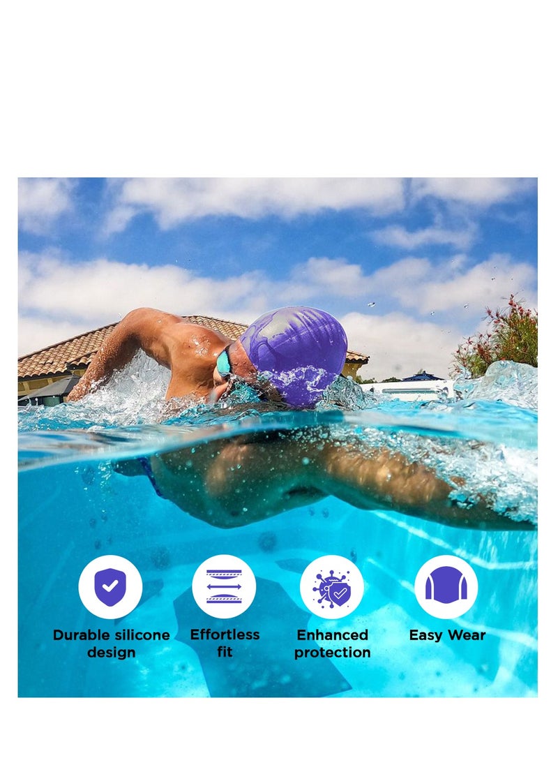 ENDLESS  Comfortable Silicon Swimming Cap with Ergonomic Ear Pockets | Fully Elastic Waterproof Cap for Long and Short Hair with Thicker Edge | For Women and Men  - Image 2