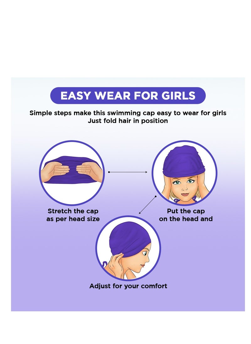 ENDLESS  Comfortable Silicon Swimming Cap with Ergonomic Ear Pockets | Fully Elastic Waterproof Cap for Long and Short Hair with Thicker Edge | For Women and Men  - Image 5