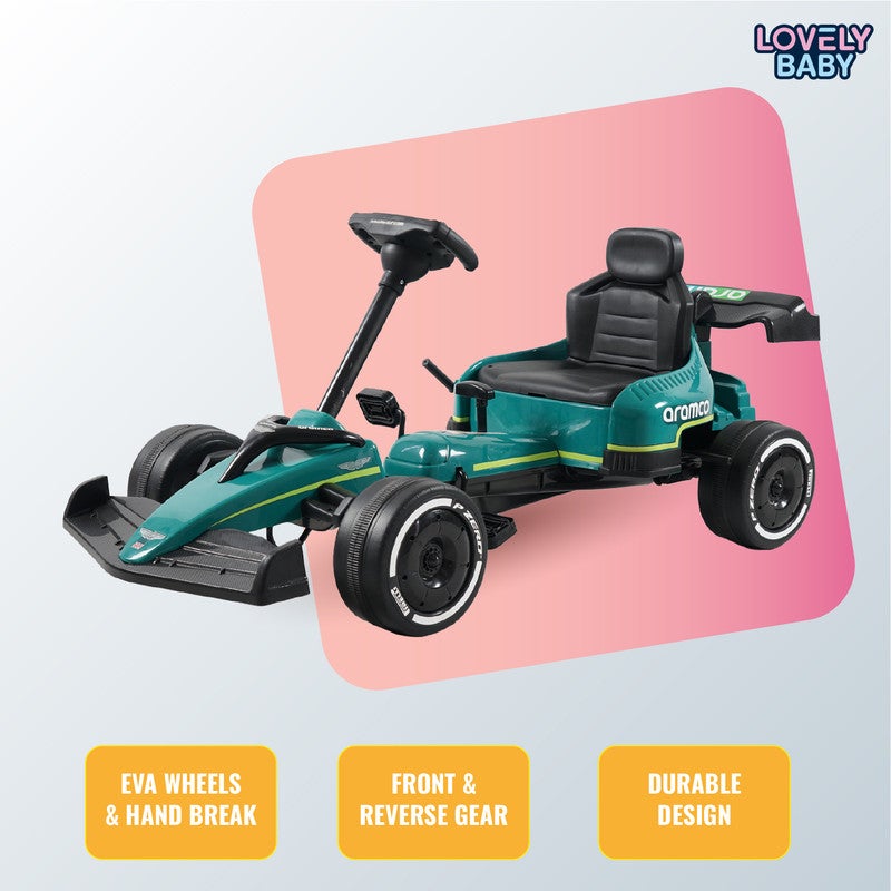 Lovely Baby Kids Licensed Pedal Go Kart LB 6003E – Pedal Powered Ride-On Car with EVA Wheels, Hand Brake, Forward & Reverse Gear, Sport Design for Kids Ages 3–8 Years - Green - Image 4