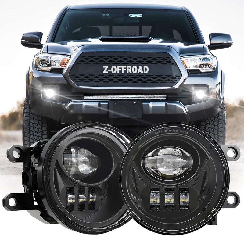 Z-OFFROAD New LED Fog Lights Driving Lamps Assembly Replacement for 2016-2022 Tacoma 2009-2013 Camry Corolla 2014-2022 4Runner 2014-2019 Tundra Truck, Driver and Passenger Side- Black - Image 1