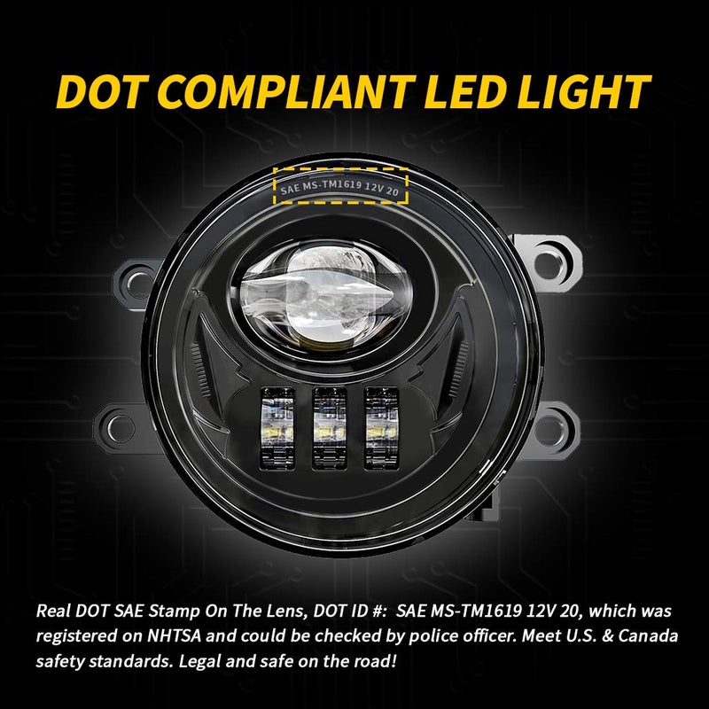 Z-OFFROAD New LED Fog Lights Driving Lamps Assembly Replacement for 2016-2022 Tacoma 2009-2013 Camry Corolla 2014-2022 4Runner 2014-2019 Tundra Truck, Driver and Passenger Side- Black - Image 2