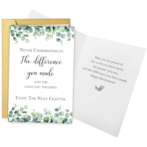 Obbyidk Happy Retirement Card Gift for Women Men, Retirement Decorations for Coworker Friend, Never Underestimate The Difference You Made and The Lives You Touched - Image 1