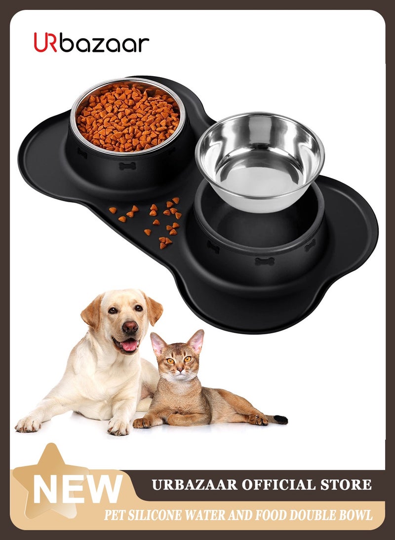 URbazaar Stainless Steel Pet Bowl, Non Slip Cat Bowl, Elevated Dog bowl, Cat Food Bowl, Cat Bowl Food and Water, Cats Accessories, Pet Bowl, Cat Plate, Dog Food Bowl, Dog accessories - Image 1